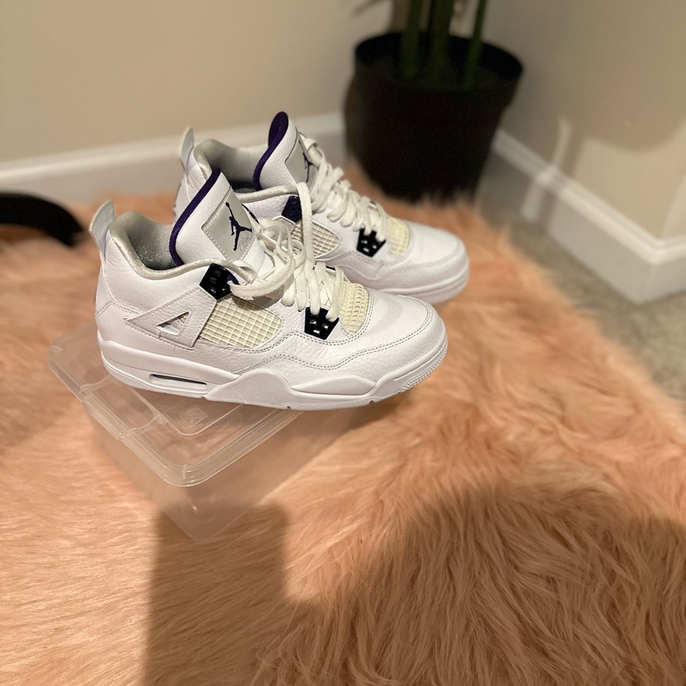 Jordan 4 in white and purple.